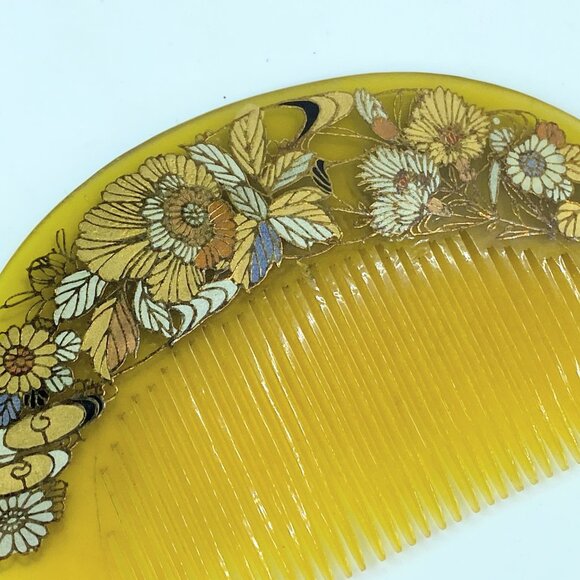Japanese Decorated Gilt, Resinous, Kushi (Comb) & Kogai (HairStick) GS508 main image 5